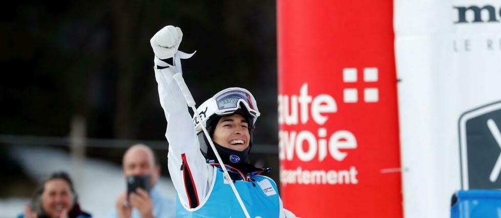 Perrine Laffont a été sacrée championne du monde de l'épreuve en parallèle de ski de bosses dimanche à Bakuriani, en Géorgie.  - Credit:Grégory YETCHMENIZA / MAXPPP / PHOTOPQR/LE DAUPHINE/MAXPPP