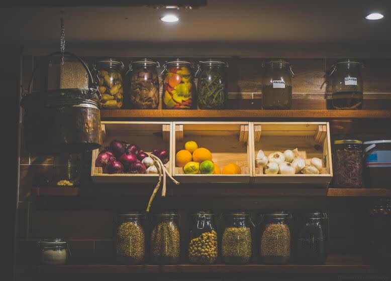 Food pantry, storage, glass jars.