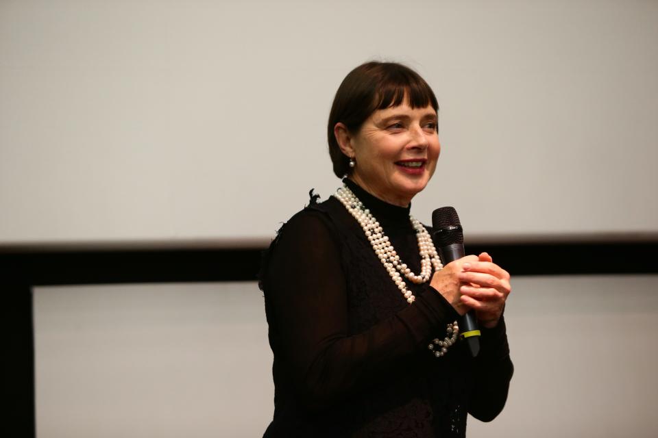 Isabella Rossellini presents "Green Porno Live!" during the 10th Rome Film Fest at Maxxi on Oct. 16, 2015, in Italy.