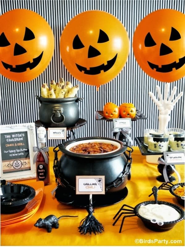 <p>Bird Party</p><p>If you’re planning on serving food at your party, chili is an easy way to feed a lot of people for not a lot of money. Take a peek at <a href="https://www.blog.birdsparty.com/2013/10/how-to-style-halloween-chilling-chili.html?m=1" rel="nofollow noopener" target="_blank" data-ylk="slk:Bird Party;elm:context_link;itc:0;sec:content-canvas" class="link ">Bird Party</a> to see how you can spook it up!</p>