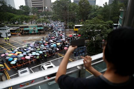 Teachers protest against the extradition bill in Hong Kong