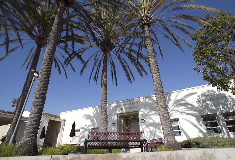 The west entrance to Laguna Beach High School.