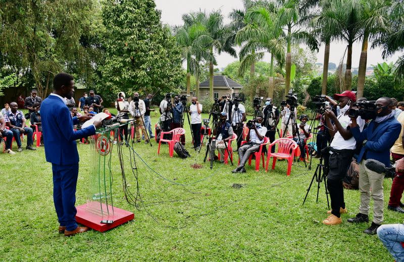 Uganda's opposition presidential candidate rejects early preliminary results in Kampala