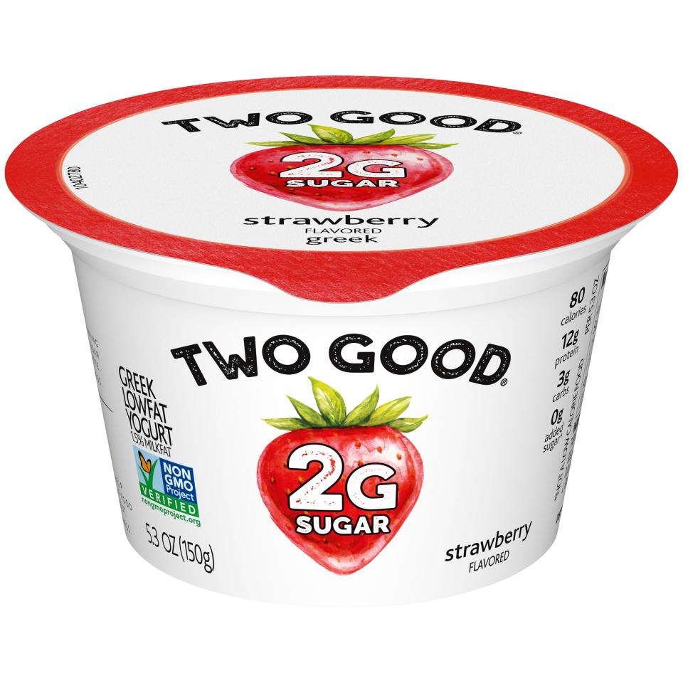 4) Two Good Lowfat Lower Sugar Strawberry Greek Yogurt