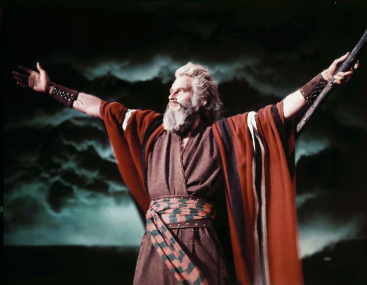 Charlton Heston in a scene from "The Ten Commandments"