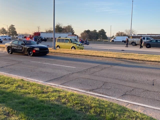 A man was hit by a vehicle while crossing Kellogg near Ridge Road on Thursday, March 28, 2024. (KSN Photo)