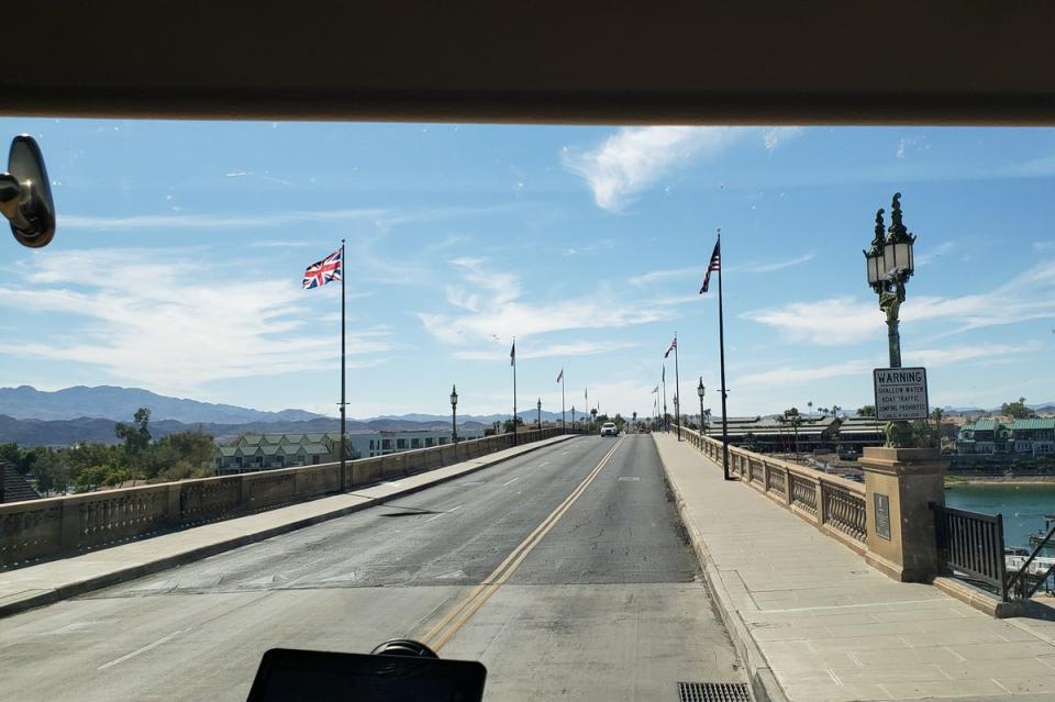 ‘London Bridge’ links the mainland to Lake Havasu (Simon and Susan Veness)