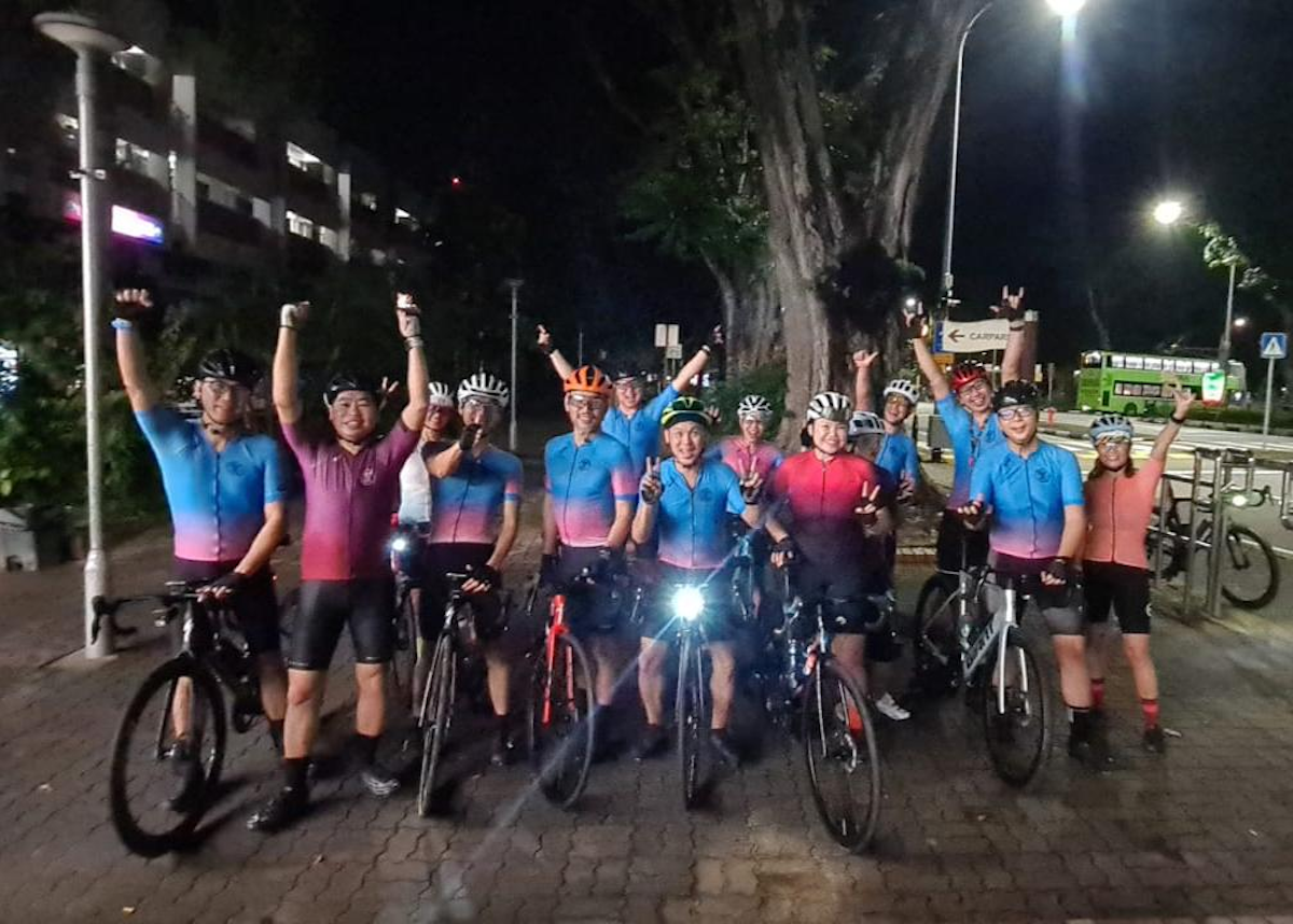 One of the cycling packs of Break the Cycle in high spirits as they approach the last 40km stretch of the 202.3km challenge. (PHOTO: Break the Cycle)