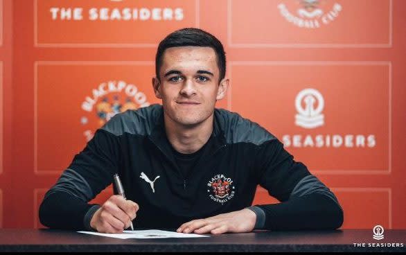 Jake Daniels is a 17-year-old striker at Blackpool - JAKE DANIELS INSTAGRAM