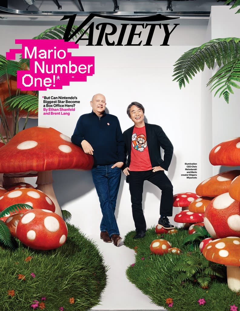 Shigeru Miyamoto and Chris Meledandri Mario Variety Cover