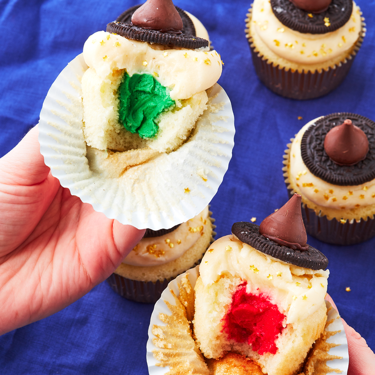 <p>Calling all Harry Potter fans! Take a bite of your tinted buttercream-stuffed cupcake and discover what house you're in.</p><p><em><a href="https://www.delish.com/cooking/recipe-ideas/recipes/a57873/sorting-hat-cupcakes-recipe/" rel="nofollow noopener" target="_blank" data-ylk="slk:Get the recipe from Delish »;elm:context_link;itc:0;sec:content-canvas" class="link ">Get the recipe from Delish »</a></em></p>