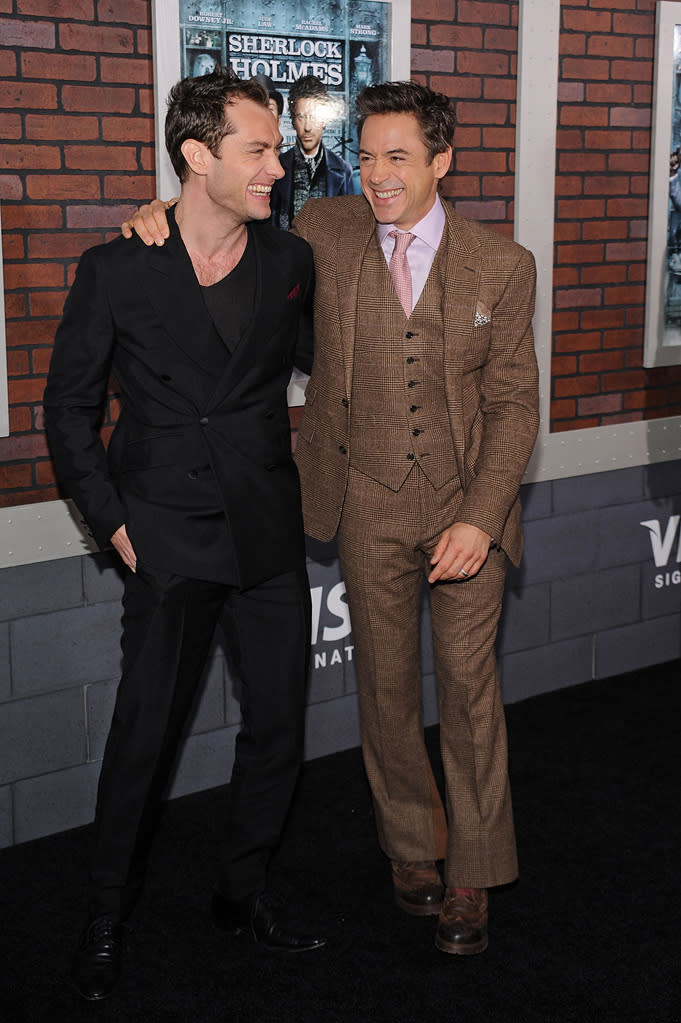 Sherlock Holmes NY Premiere 2009 Jude Law Robert Downey Jr.