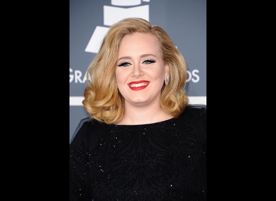 Adele arriving at the 54th Annual Grammy Awards 