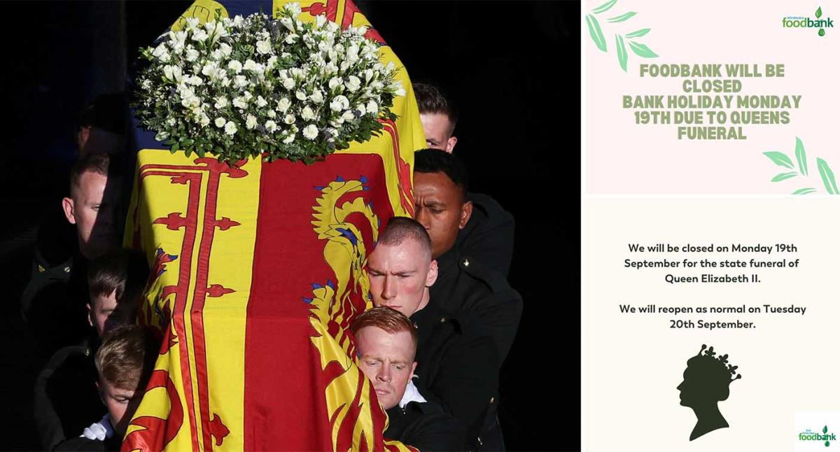 Food bank closing for Queen s funeral responds to backlash