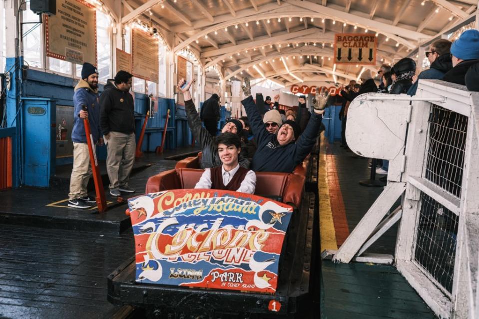 Park attendees took off on the coaster’s first ride of 2024 Sunday morning. Stephen Yang