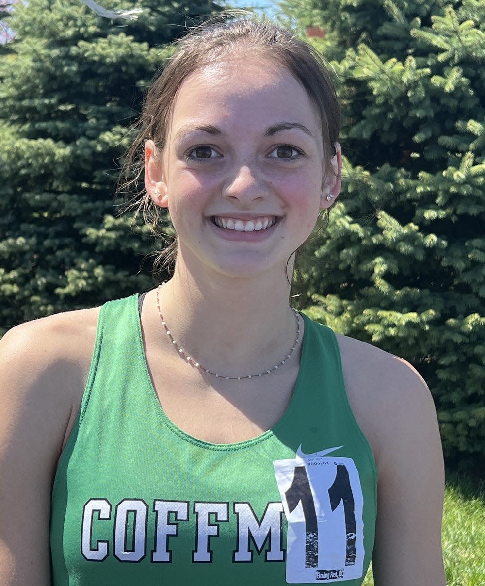 Dublin Coffman's Kylie Feeney broke Abby Steiner's program record in the 400 meters on Friday.