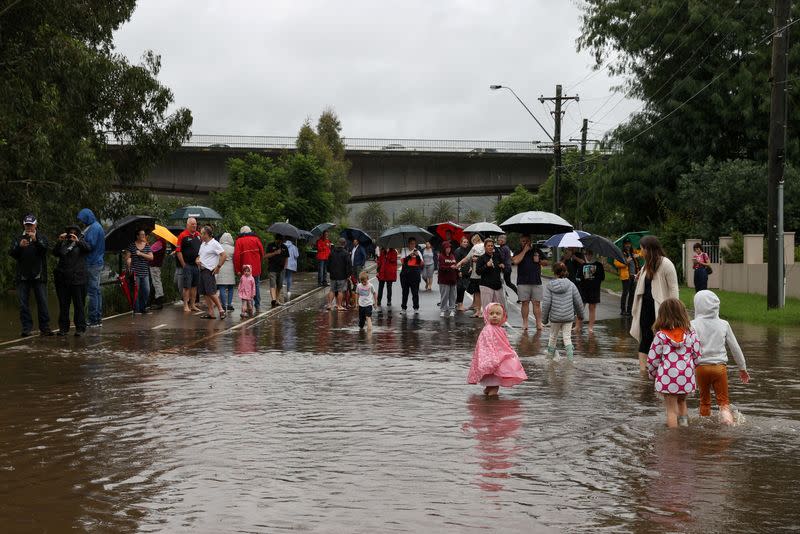 A severe rain event affecting the state of New South Wales is seen in Sydney