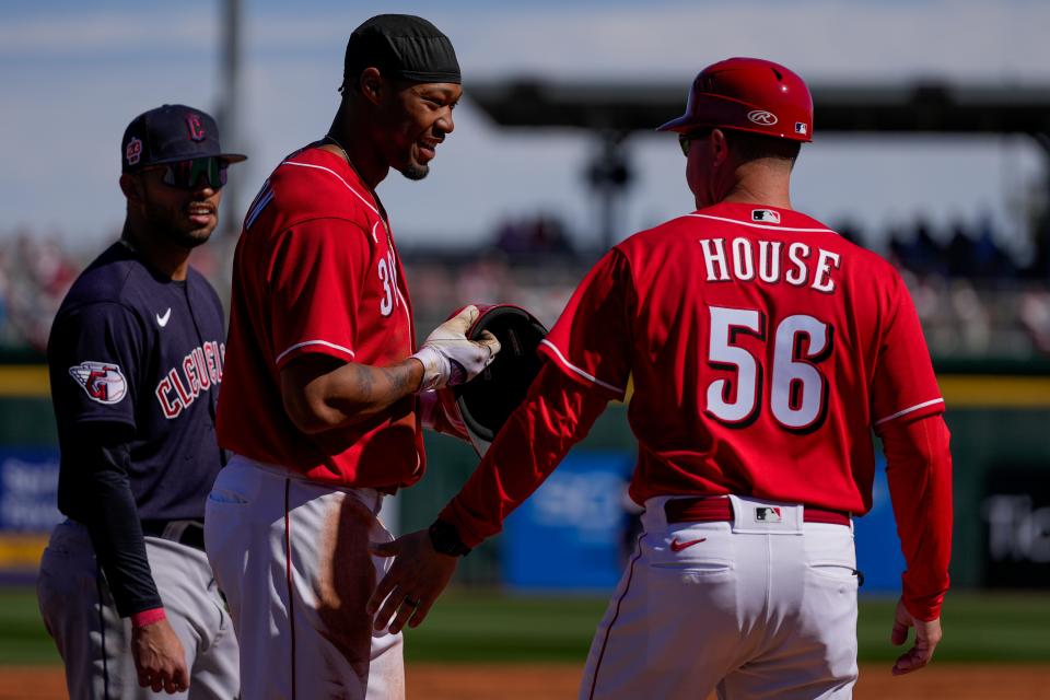 Reds outfielder Will Benson has stolen six bases in seven attempts this spring.