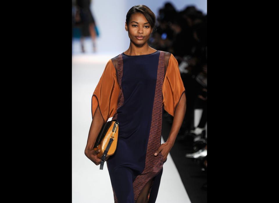 NEW YORK, NY - FEBRUARY 09:  A model walks the runway at the BCBG Max Azria Fall 2012 fashion show during Mercedes-Benz Fashion Week at The Theatre at Lincoln Center on February 9, 2012 in New York City.  (Photo by Frazer Harrison/Getty Images for Mercedes-Benz Fashion Week)