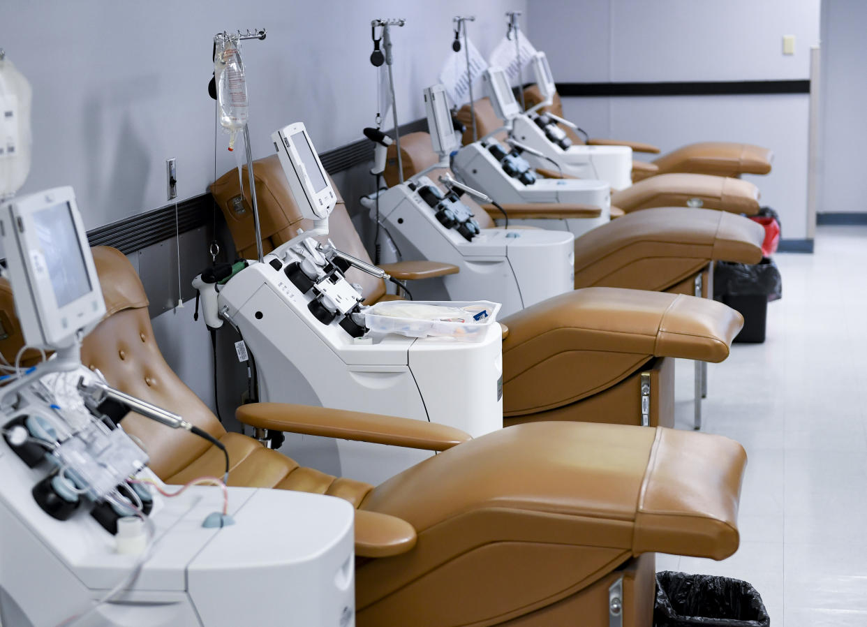 The empty platelet donation area