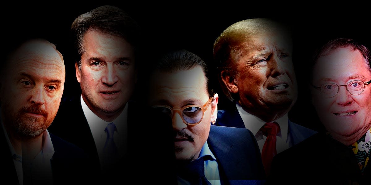 Louis C.K., Brett Kavanaugh, Johnny Depp, Donald Trump, and John Lasseter