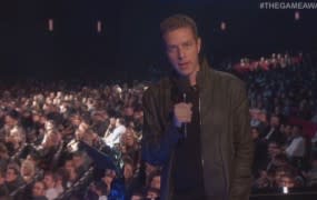 Geoff Keighley tells The Game Awards crowd why Hideo Kojima couldn't come.