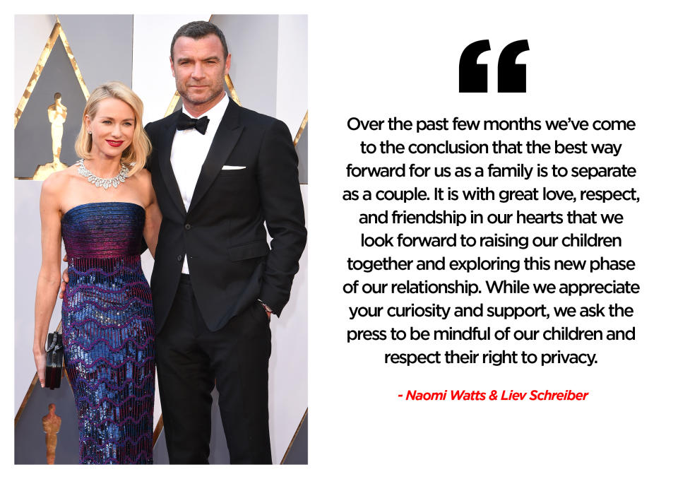 We’re still not over Naomi Watts and Liev Schreiber. (Photo: Getty Images/Quinn Lemmers for Yahoo Entertainment)