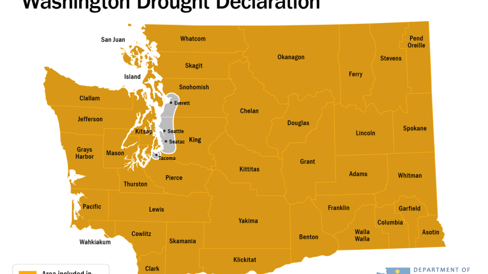 <div>Washington drought declaration map</div>