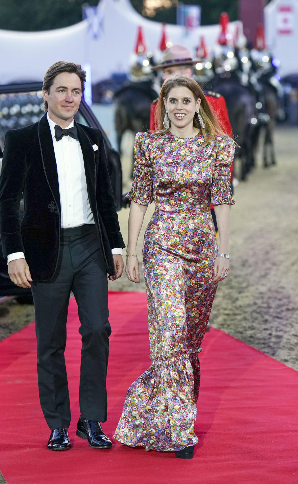 Princess Beatrice arriving with husband Edoardo Mapelli Mozzi during the charity preview night of A Gallop Through History (Getty Images)