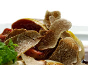 <div class="caption-credit"> Photo by: COURTESY OF URBANI</div><b>Most Expensive Fungus: White Truffles</b> <br> <br> <b>What:</b> The white truffle is found almost exclusively in the forests of northern Italy between the months of September and December. Its unique flavor-nutty, savory, and sweet-is commonly sampled in shavings atop dishes heavy on eggs, butter, and cheese, such as fresh pasta, fonduta (a mixture of melted cheese and wine), or a decadent scrambled-egg breakfast. <br> <br> <b>How Much:</b> White truffles retail for $7 to $11 per gram, or $3,000 to $5,000 per pound. Prices can be as high as $90 for a standard 8-gram portion, with an additional premium for a particularly large specimen. <br> <br> <b>Why Pay More:</b> No one has yet succeeded at cultivating white truffles, so the supply is extremely limited. The only way to source them is to forage within their limited natural habitat with the help of specially trained pigs and dogs.