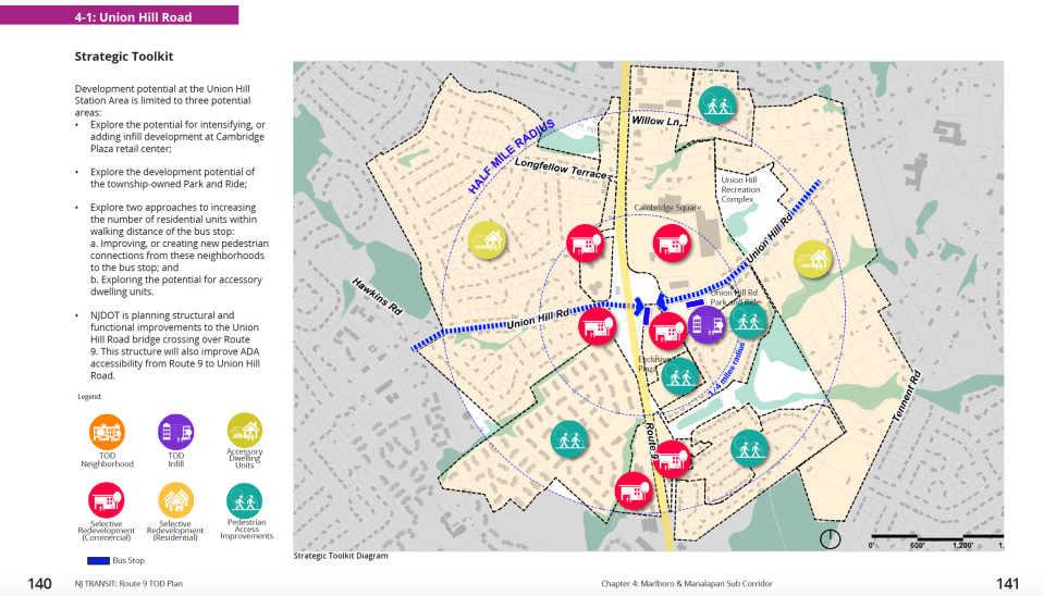 Suggestions for redevelopment around the Union Hill Road bus stops in Marlboro.