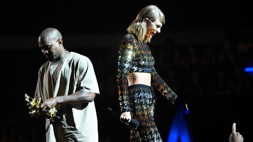 Taylor Swift and Kanye West. Source: Getty