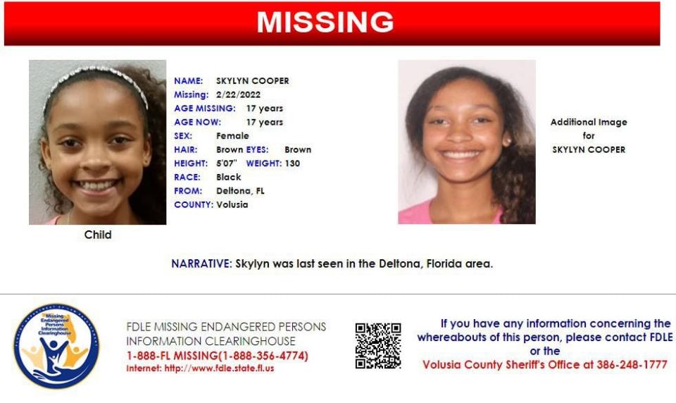 Skylyn Cooper was last seen in Deltona on Feb. 22, 2022.