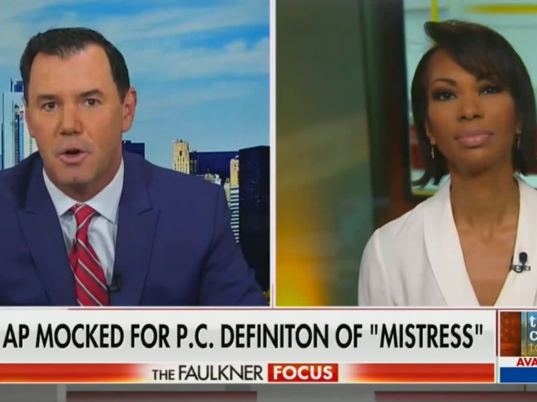 <p>During a segment on Fox’s The Faulkner Focus on Wednesday, anchor Harris Faulkner and contributor Joe Concha condemned The Associated Press’ guidance against using the word ‘mistress’</p> (Fox News)