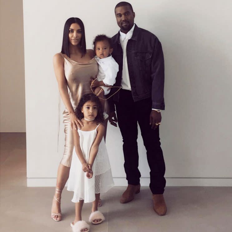 Kim Kardashian, Kanye West, and their children, North and Saint. (Photo: Kim Kardashian via Instagram)