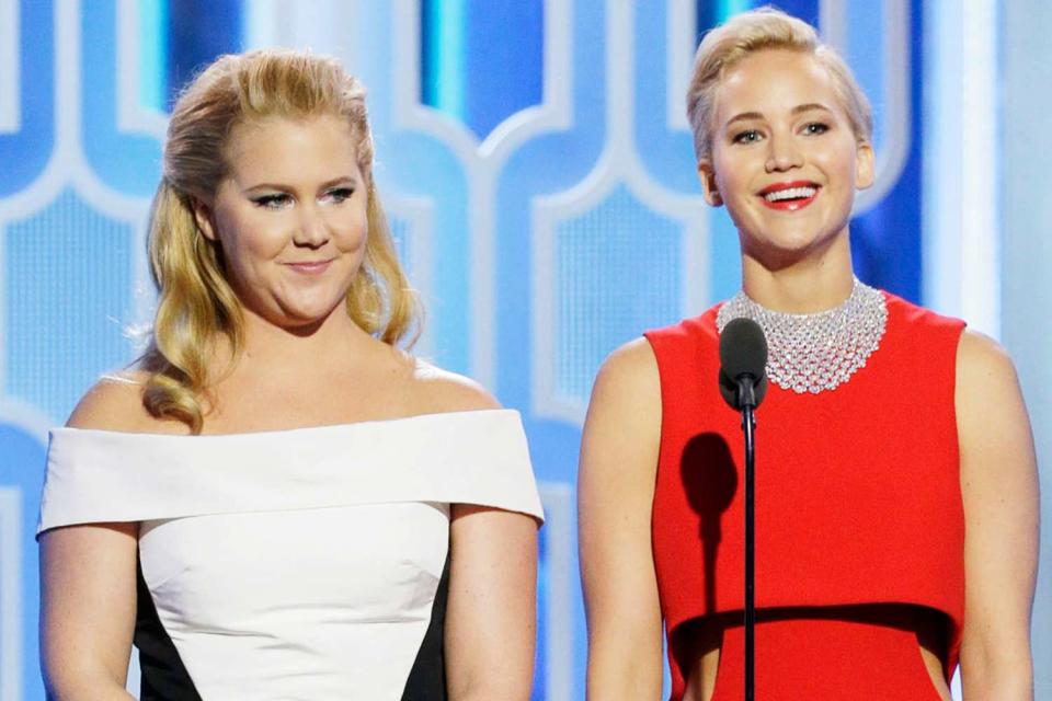 Paul Drinkwater/NBCUniversal via Getty Amy Schumer and Jennifer Lawrence at the Golden Globe Awards in Beverly Hills, California, on Jan. 10, 2016