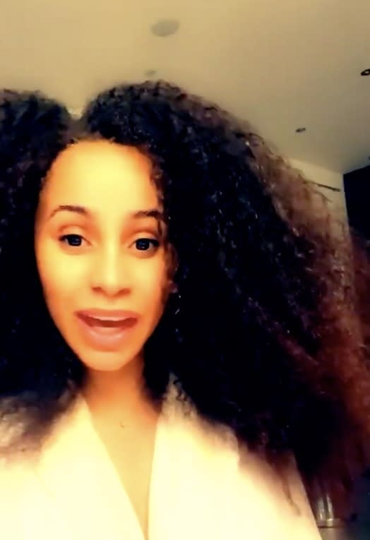 Cardi B reveals her natural hair