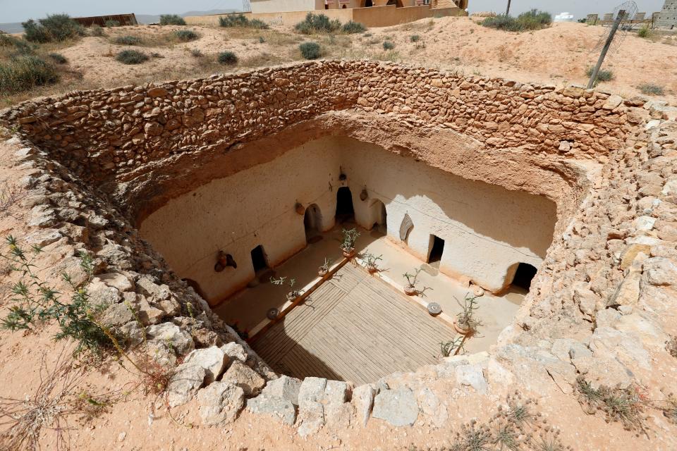 A cave house is seen at the mountain in Gharyan, Libya April 13, 2018. Picture taken April 13, 2018.