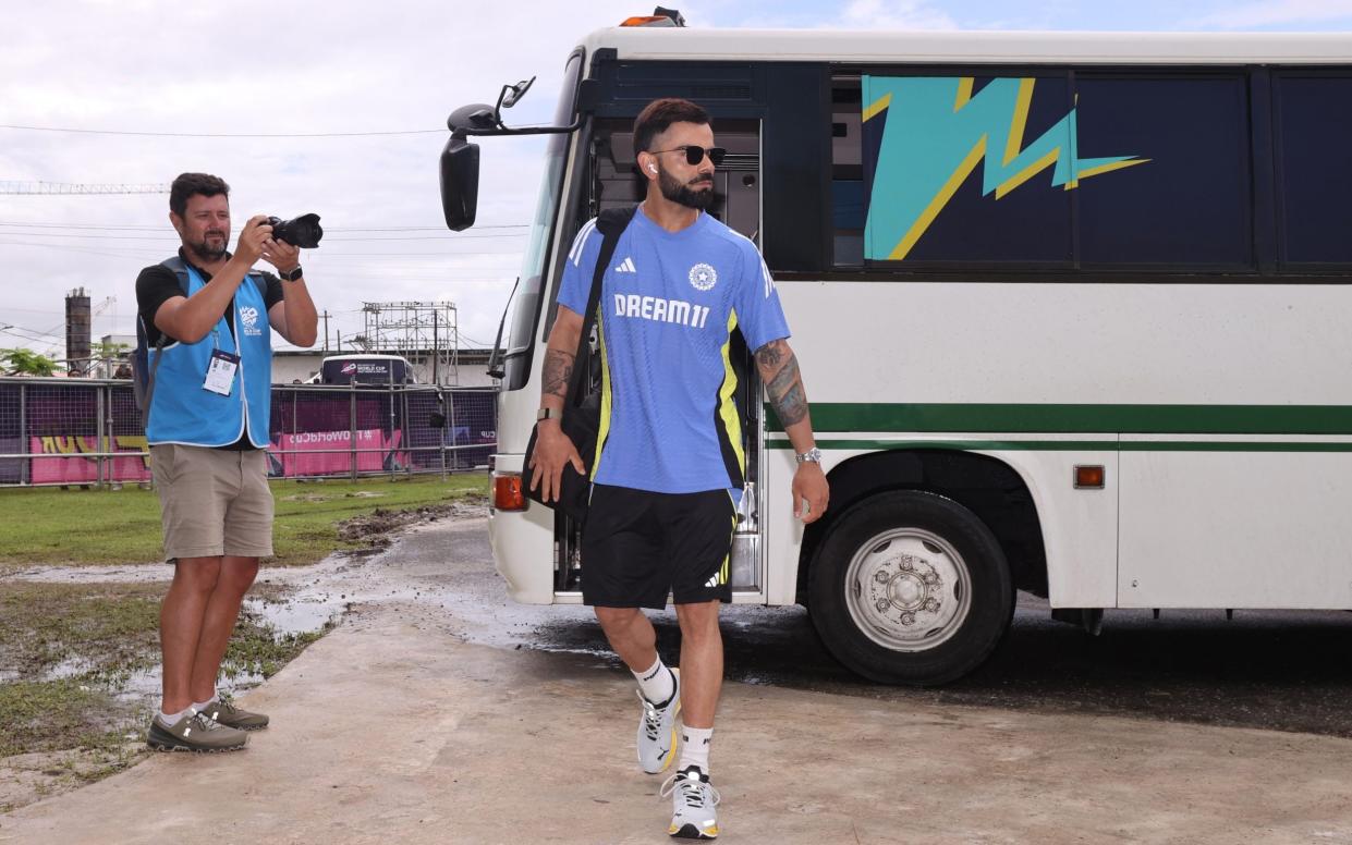 India's Virat Kohli arriving at the stadium