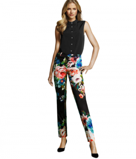 H&M Printed Pants in Black/Floral, $14.95