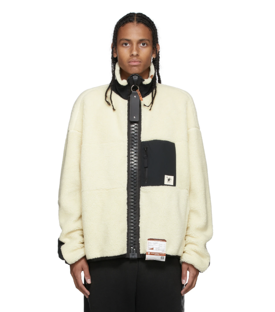 Off-White Boa Fleece Zip-Up Jacket
