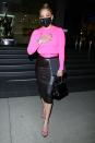 <p>Jennifer Lopez stuns in pink as she leaves dinner at Soho House on Wednesday in West Hollywood.</p>