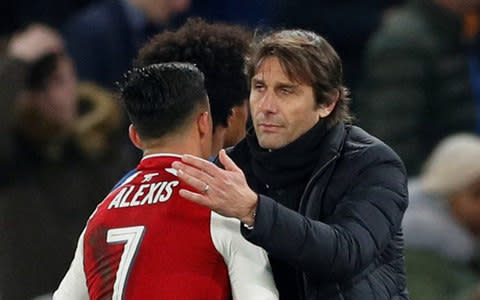 Alexis Sanchez with Antonio Conte - Credit: Action Images via Reuters