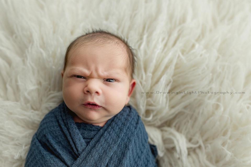 PHOTO: Photos from a photoshoot of a newborn baby went viral for his hilarious expressions. (Drawing in Light Photography)