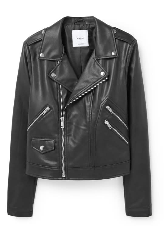 Mango Zipped Biker Jacket, $100, Mango.