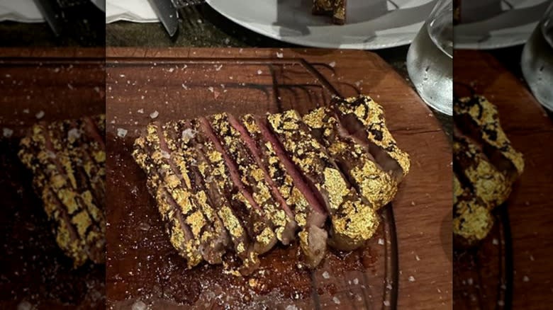 Sliced gold steak Nusr-et 