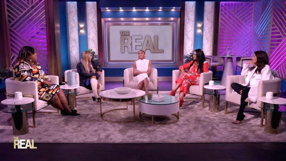 Lori Harvey (C) sits down on “The Real,” Sept. 20. - Credit: Courtesy of The Real