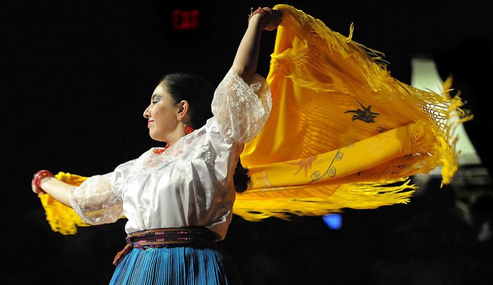 Veronica Freire performs in the Church of Jesus Christ of Latter-day Saints’ annual Hispanic heritage celebration in 2009. <a href="https://www.gettyimages.com/detail/news-photo/p-mdmoment9_17-date-september-12-2009-credit-mark-gail-twp-news-photo/97153400?phrase=latter-day+saints+south+america&adppopup=true" rel="nofollow noopener" target="_blank" data-ylk="slk:Mark Gail/The The Washington Post via Getty Images;elm:context_link;itc:0;sec:content-canvas" class="link ">Mark Gail/The The Washington Post via Getty Images</a>