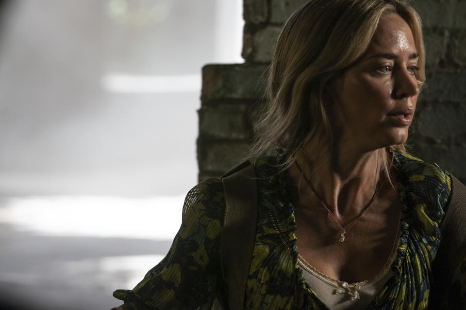 This image released by Paramount Pictures shows Emily Blunt in a scene from "A Quiet Place Part II." (Jonny Cournoyer/Paramount Pictures via AP)