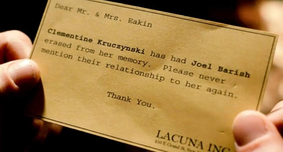 eternal sunshine memory erasure notification